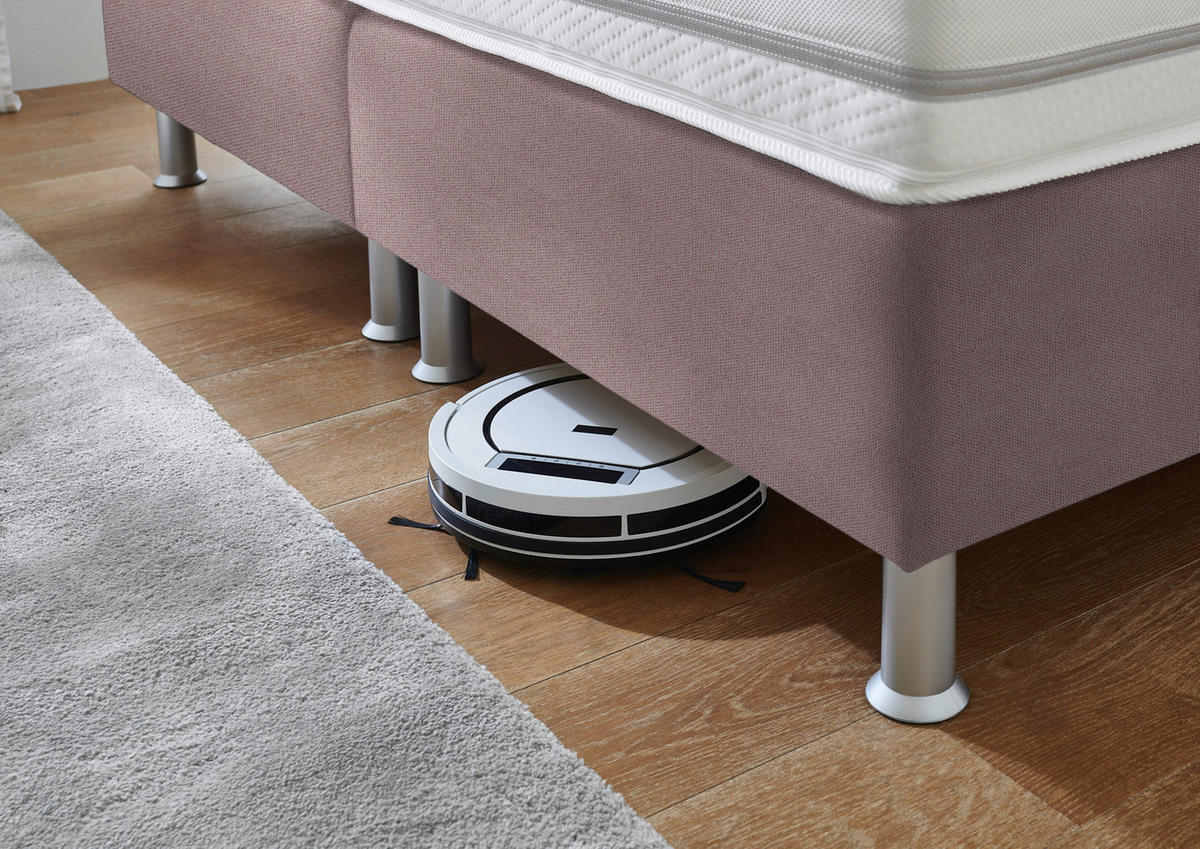 BOXSPRINGBETT 200/200 cm  in Altrosa  - Alufarben/Altrosa, Design, Kunststoff/Textil (200/200cm) - Beldomo - Sleep