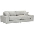 BIGSOFA Struktur, Bouclé Greige  - Greige/Schwarz, MODERN, Kunststoff/Textil (240/76/125cm) - Landscape