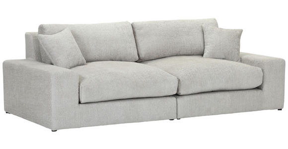 BIGSOFA Struktur, Bouclé Greige  - Greige/Schwarz, MODERN, Kunststoff/Textil (240/76/125cm) - Landscape