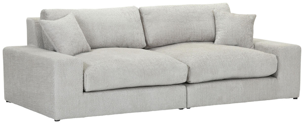 BIGSOFA Struktur, Bouclé Greige  - Greige/Schwarz, MODERN, Kunststoff/Textil (240/76/125cm) - Landscape