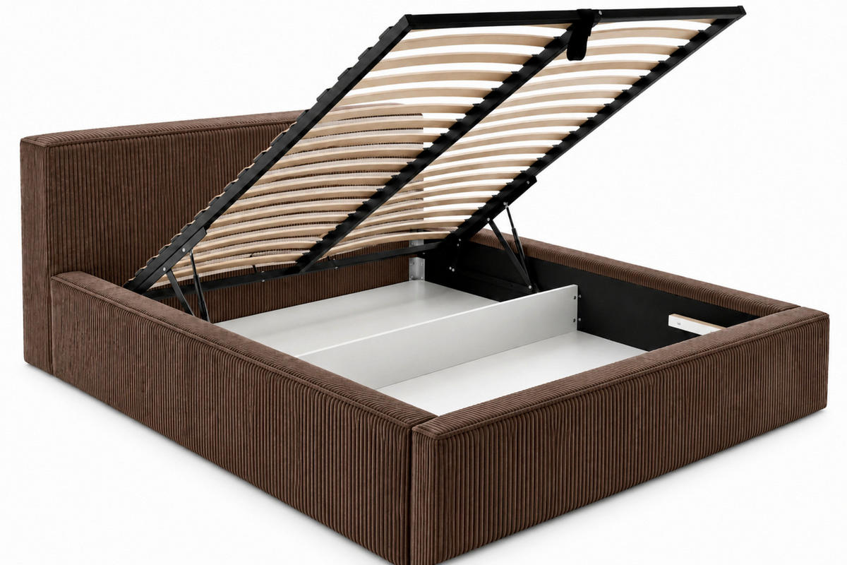 POLSTERBETT Lattenrost, Bettkasten Braun 200/200 cm  - Schwarz/Braun, MODERN, Holz/Kunststoff (200/200cm) - MID.YOU