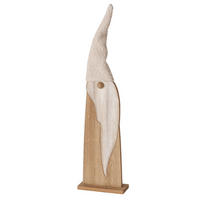 VÁNOČNÍ FIGURKA - šedá/hnědá, Basics, dřevo/textil (12/5/46cm)