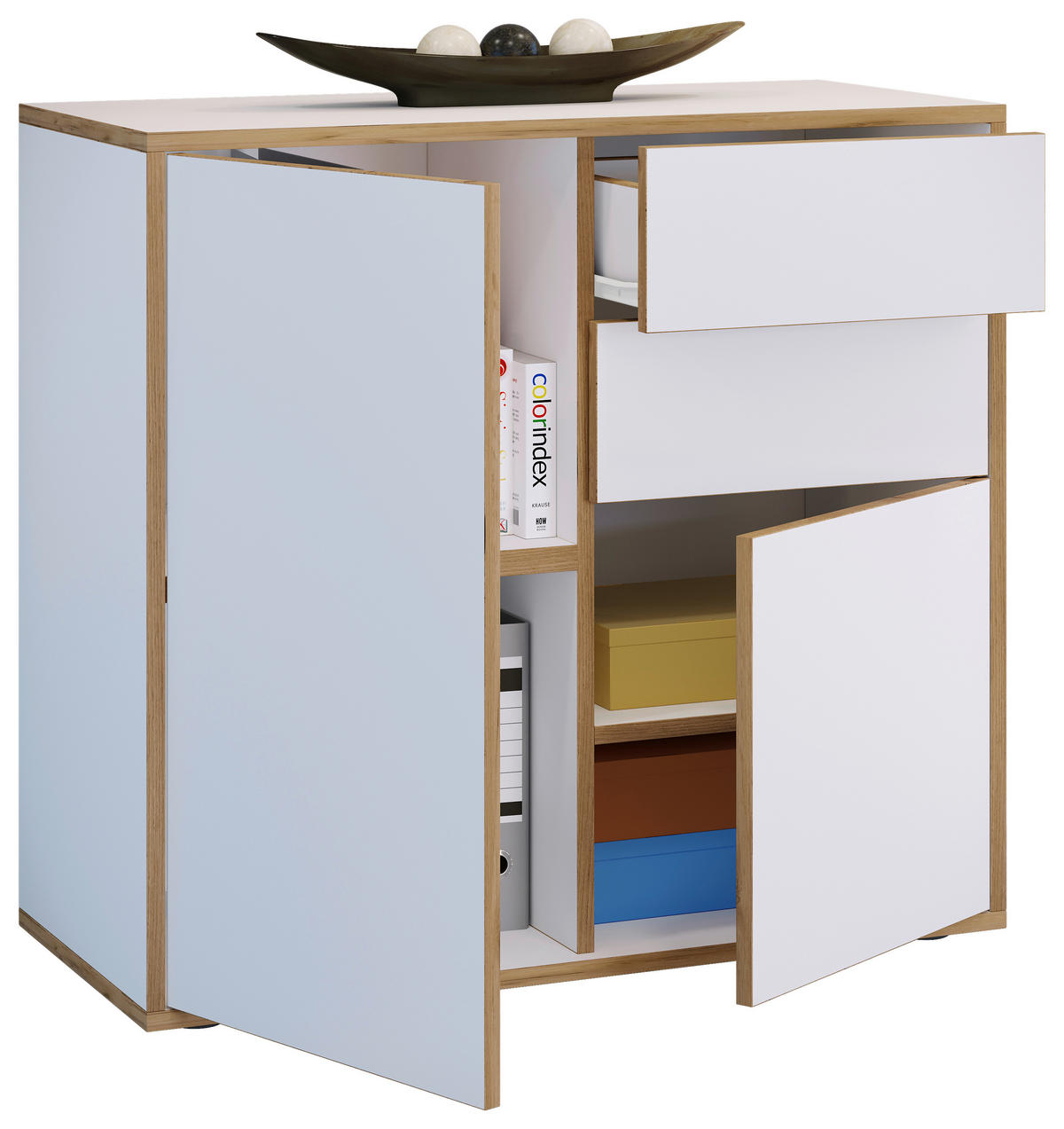 KOMMODE Salia  in 79/74/33 cm  - Honigeiche/Schwarz, Design, Holzwerkstoff/Kunststoff (79/74/33cm) - MID.YOU