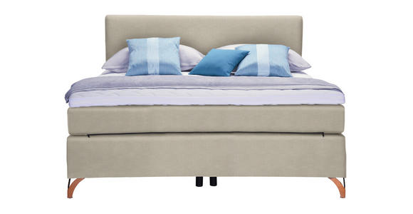 BOXSPRINGBETT 120/200 cm in Beige - Beige/Kupferfarben, Design, Textil/Metall (120/200cm) - Esposa