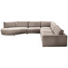 ECKSOFA in Flachgewebe Taupe  - Taupe/Schwarz, Design, Kunststoff/Textil (425/365cm) - Lomoco