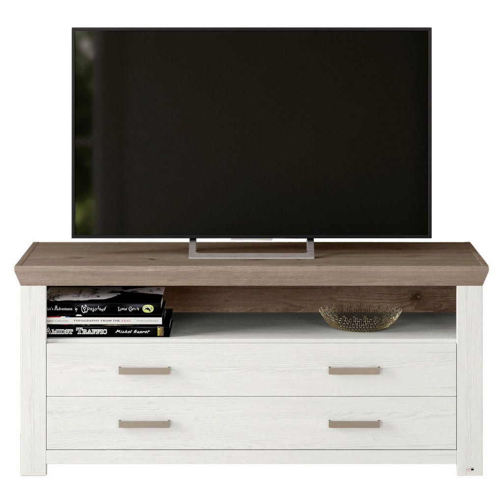 Thumbnail - SetOne by Musterring Lowboard, Weiß, Eiche, Metall, 2 Schubladen, 139.7x62.6x51.2 cm, Beimöbel erhältlich, Wohnzimmer, W...