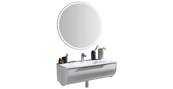 BADEZIMMER in 93,2 cm - Weiß, MODERN, Glas/Holzwerkstoff (93,2cm) - Novel