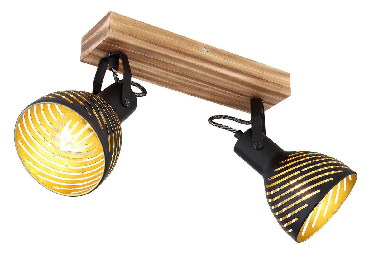 REFLEKTOR  Lenna   30/12,5/25 cm          - zlate barve/črna, Basics, kovina/les (30/12,5/25cm) - Globo