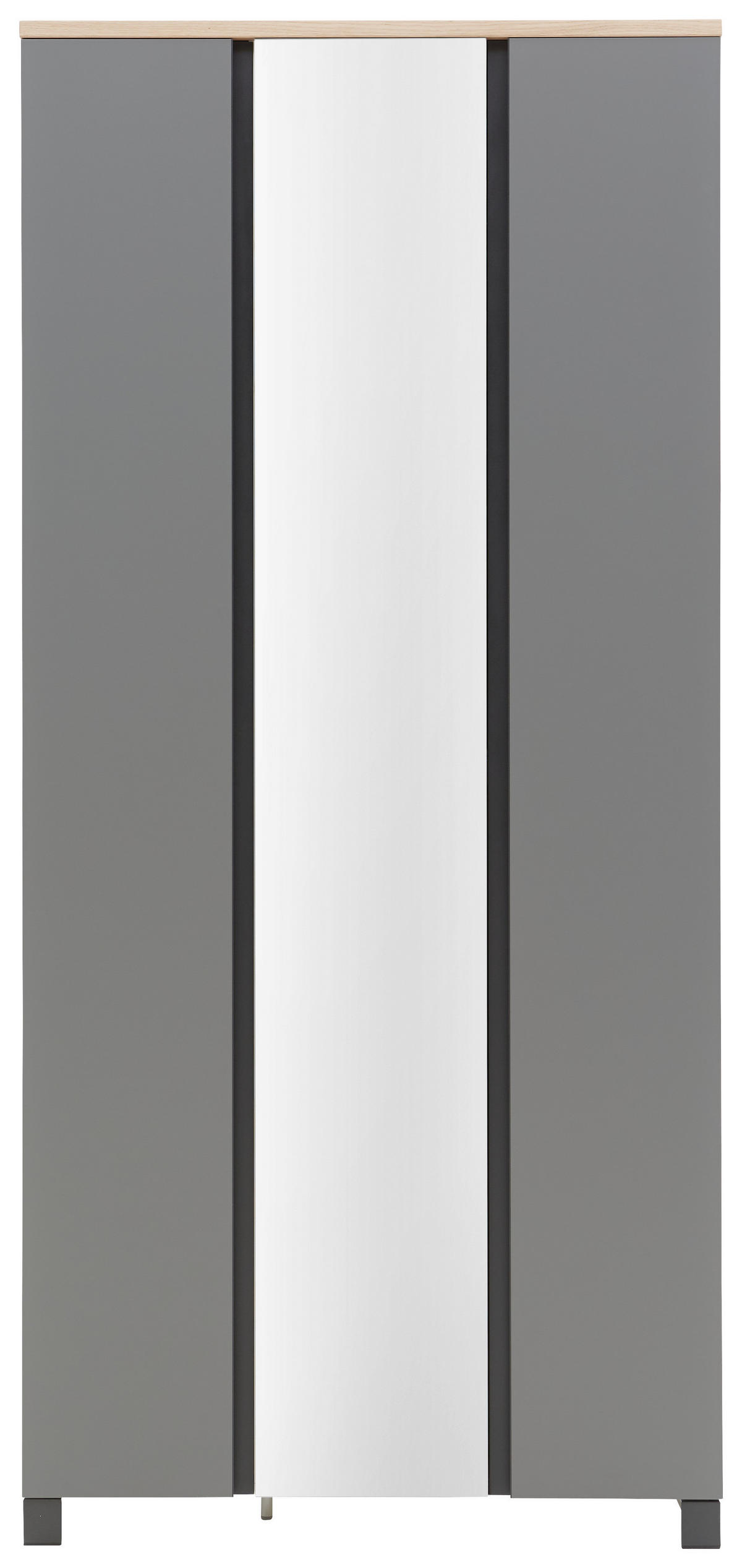 GARDEROBNA OMARA furnirano siva, barve hrasta - siva/barve hrasta, Design, kovina/leseni material (89/193/37cm) - Dieter Knoll