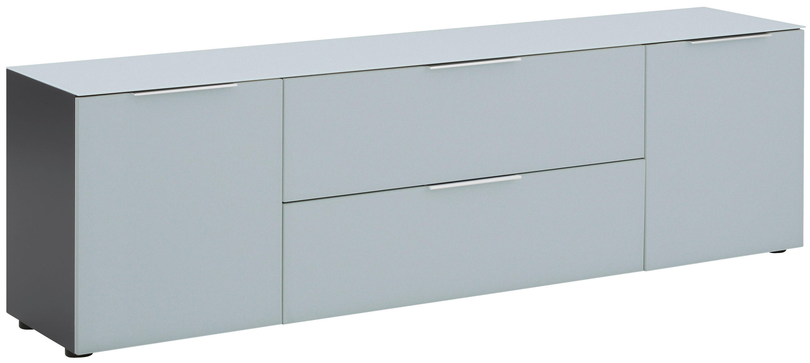 LOWBOARD Anthrazit, Grau - Anthrazit/Schwarz, Design, Glas/Holzwerkstoff (180,4/53,9/40cm)