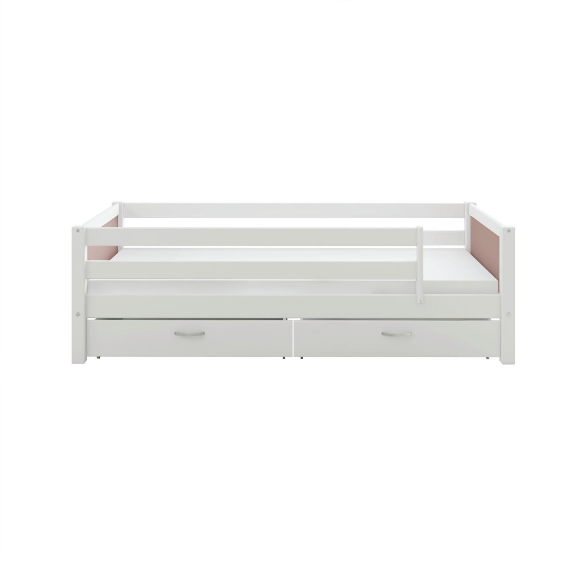 BETT 90/200 cm,  in Rosa, Weiß, Rollrost, Absturzsicherung, Bettschubladen  - Rosa/Weiß, MODERN, Holz (90/200cm) - Chameo