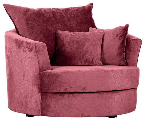 SESSEL in Chenille Bordeaux  - Bordeaux/Schwarz, KONVENTIONELL, Textil/Metall (115/72/115cm) - Carryhome