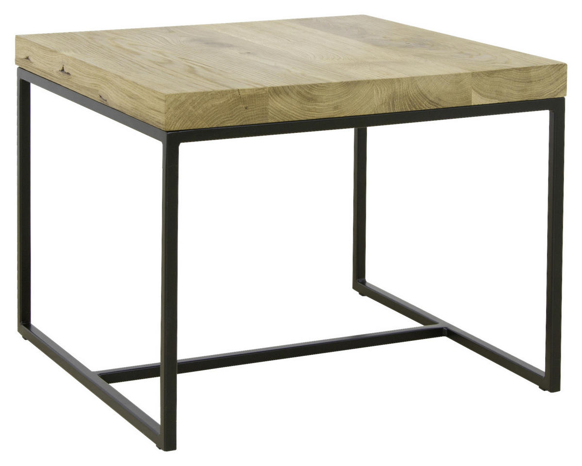 COUCHTISCH in Holz 50/50/40 cm  - Eichefarben/Schwarz, Design, Holz (50/50/40cm) - Novel