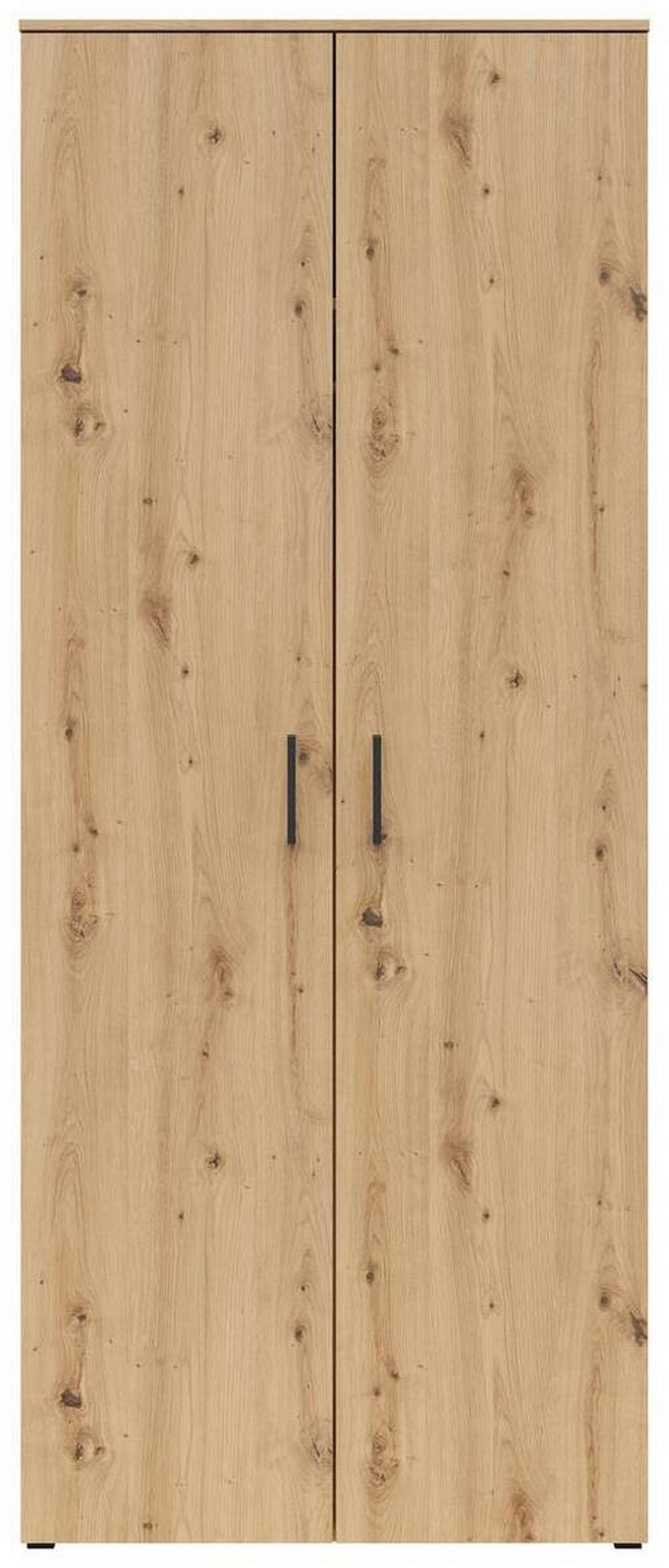 VÍCEÚČELOVÁ SKŘÍŇ, dub artisan, 80/195/52 cm - černá/antracitová, Moderní, kompozitní dřevo/plast (80/195/52cm) - Carryhome