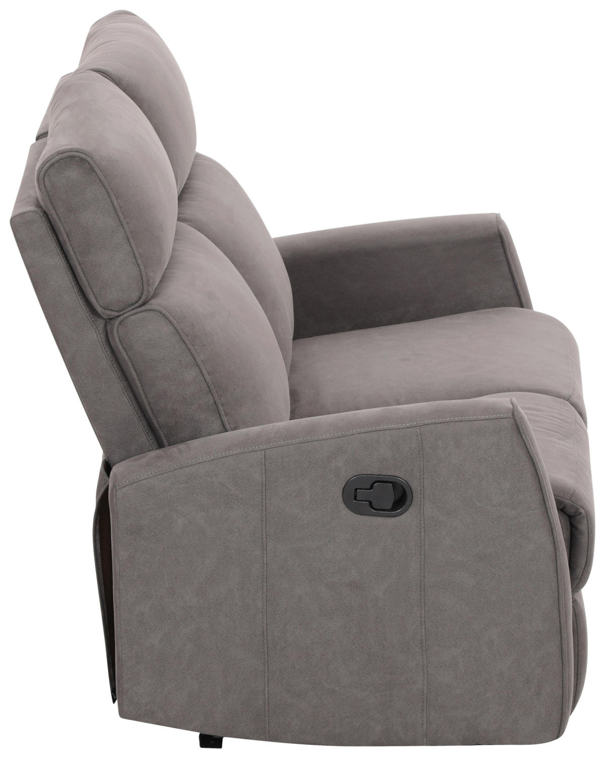 2-SITZER-SOFA Mikrofaser Grau  - Schwarz/Grau, KONVENTIONELL, Kunststoff/Textil (127/105/93cm) - Xora