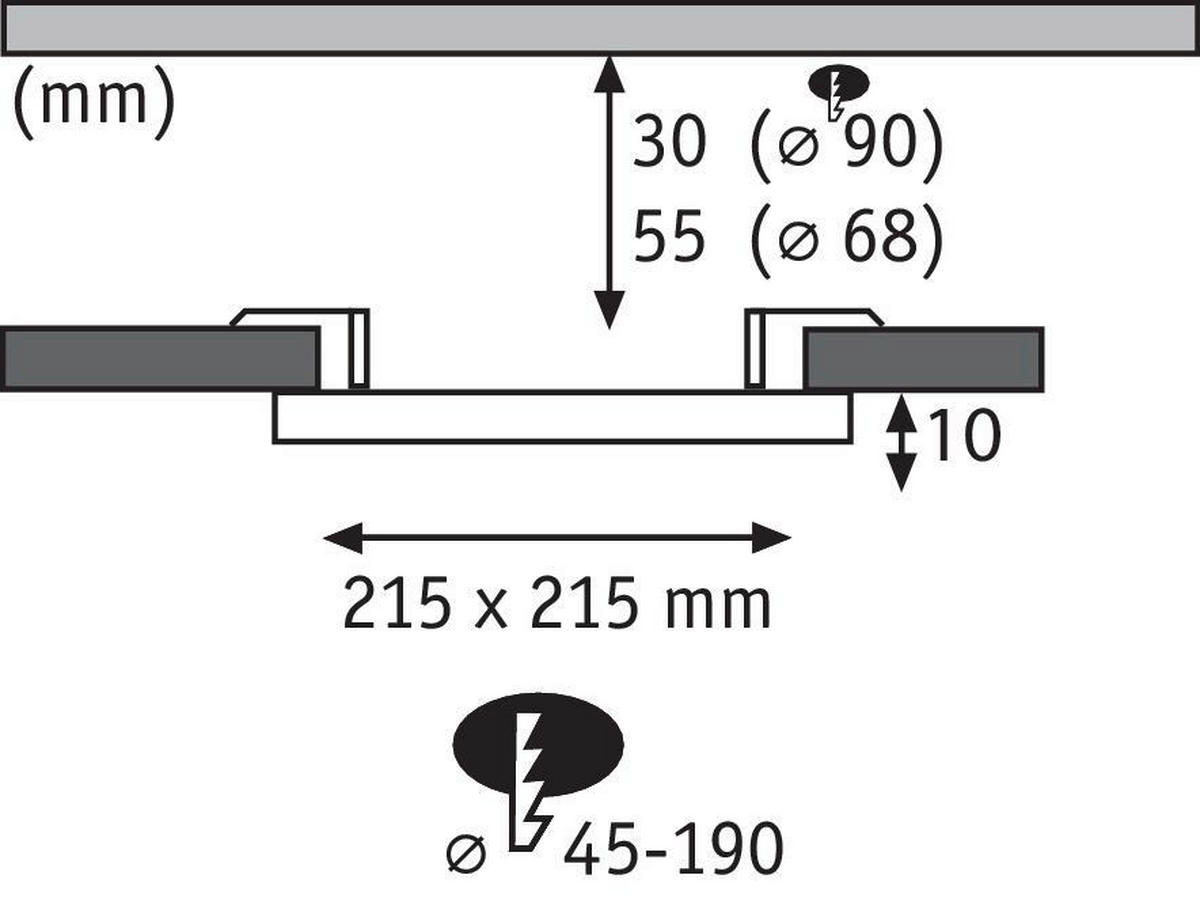 LED-PANEEL 21,5/21,5/1 cm  - Weiß, Basics, Kunststoff (21,5/21,5/1cm) - Paulmann