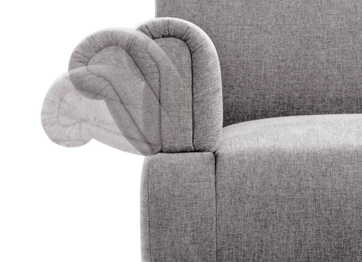 KÜCHENSOFA  - Hellgrau/Naturfarben, ROMANTIK / LANDHAUS, Holz/Textil (181/98/81cm) - Cantus