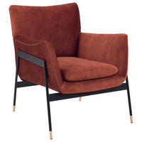 SESSEL Samt Rostfarben    - Rostfarben/Schwarz, Design, Textil/Metall (69/85/78cm)