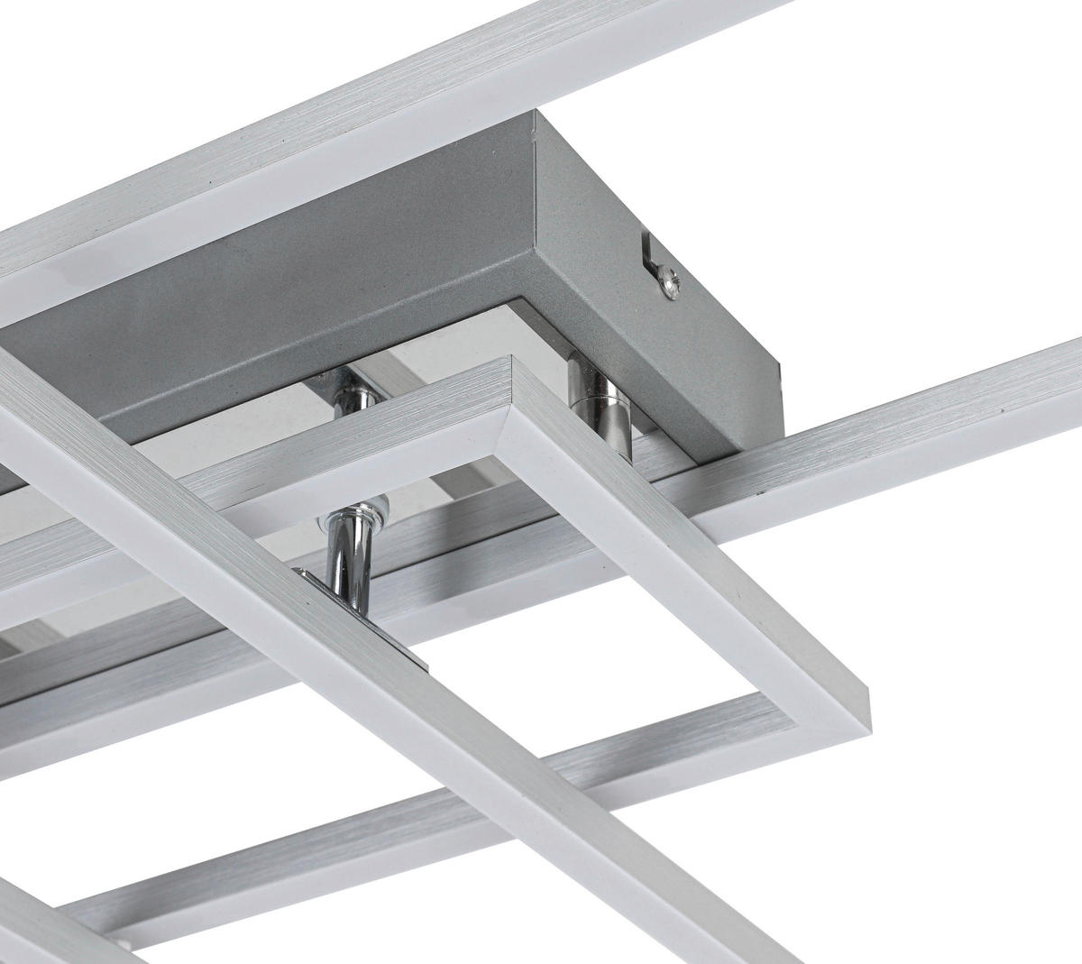 STROPNÍ LED SVÍTIDLO, 82,5/55/8 cm - barvy stříbra/barvy chromu, Basics, kov/plast (82,5/55/8cm) - Novel