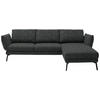 ECKSOFA in Flachgewebe Anthrazit  277/175 cm  - Anthrazit/Schwarz, Design, Textil/Metall (277/175cm) - Schöner Wohnen