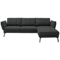ECKSOFA in Flachgewebe Anthrazit  277/175 cm  - Anthrazit/Schwarz, Design, Textil/Metall (277/175cm) - Schöner Wohnen