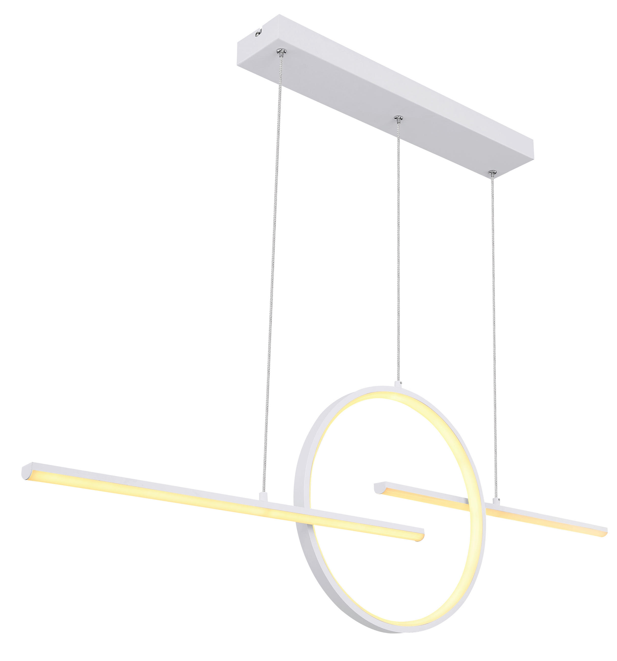 LED-HÄNGELEUCHTE 124/10,5/150 cm   - Weiß, Design, Kunststoff/Metall (124/10,5/150cm) - Globo