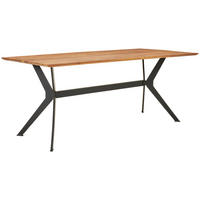 MATBORD i trä 180/90/76 cm   - teakfärg/svart, Lifestyle, metall/trä (180/90/76cm) - Linea Natura