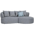 ECKSOFA in Flachgewebe Dunkelgrau  235/166 cm  - Blau/Dunkelgrau, MODERN, Kunststoff/Textil (235/166cm) - Hom`in