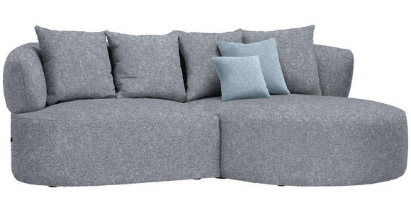 ECKSOFA in Flachgewebe Dunkelgrau  235/166 cm  - Blau/Dunkelgrau, MODERN, Kunststoff/Textil (235/166cm) - Hom`in