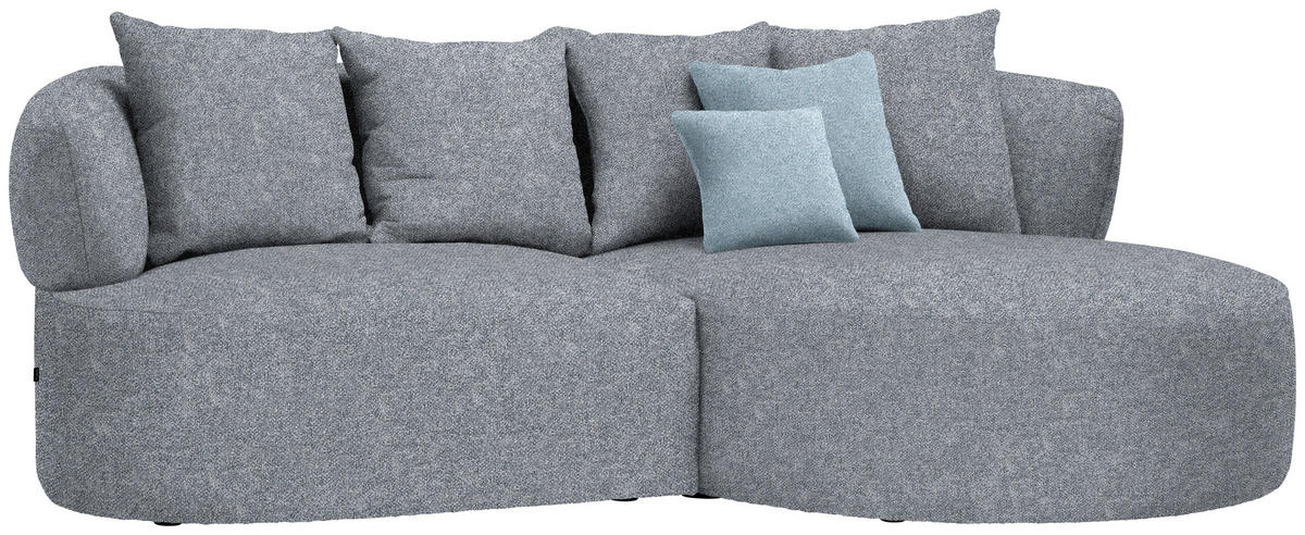 ECKSOFA in Flachgewebe Dunkelgrau  235/166 cm  - Blau/Dunkelgrau, MODERN, Kunststoff/Textil (235/166cm) - Hom`in