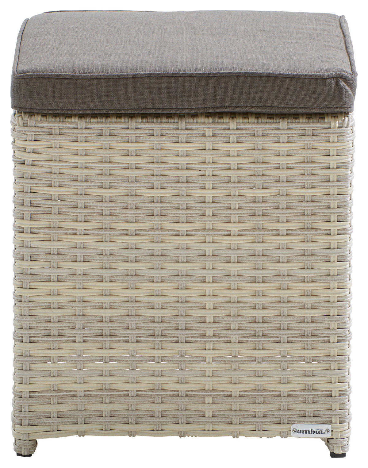 LOUNGEHOCKER 42/41/42 cm Aluminium  - Beige/Braun, LIFESTYLE, Kunststoff/Textil (42/41/42cm) - Ambia Garden
