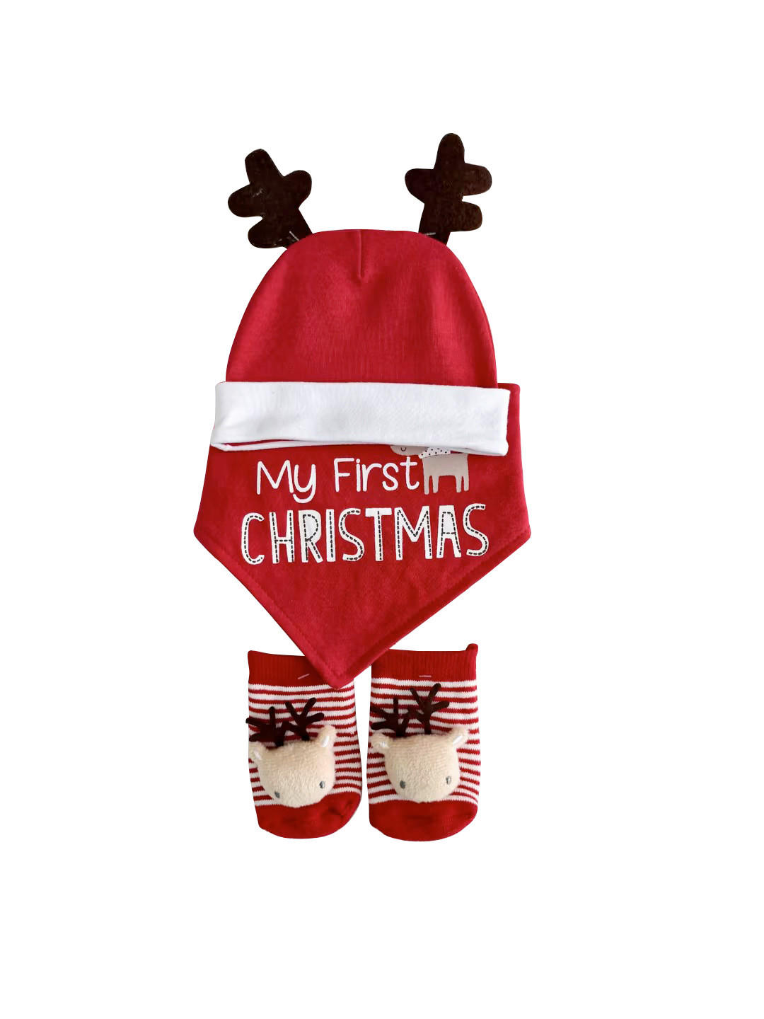 BABYBEKLEIDUNGSSET 3-teilig  - Rot, Textil - X-Mas