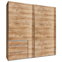 SCHWEBETÜRENSCHRANK in Eichefarben  - Chromfarben/Eichefarben, Modern, Holzwerkstoff/Metall (250/216/65cm) - MID.YOU