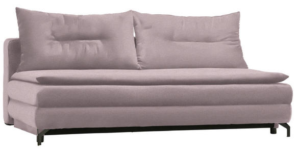 SCHLAFSOFA in Flachgewebe Rosa - Schwarz/Rosa, MODERN, Textil/Metall (208/73/92/102cm) - Novel