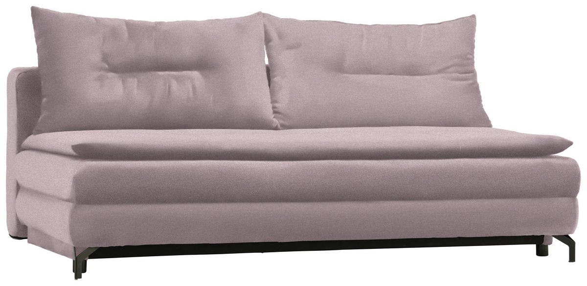 KANAPÉÁGY rózsaszín  - fekete/rózsaszín, Modern, textil/fém (208/73/92/102cm) - Novel