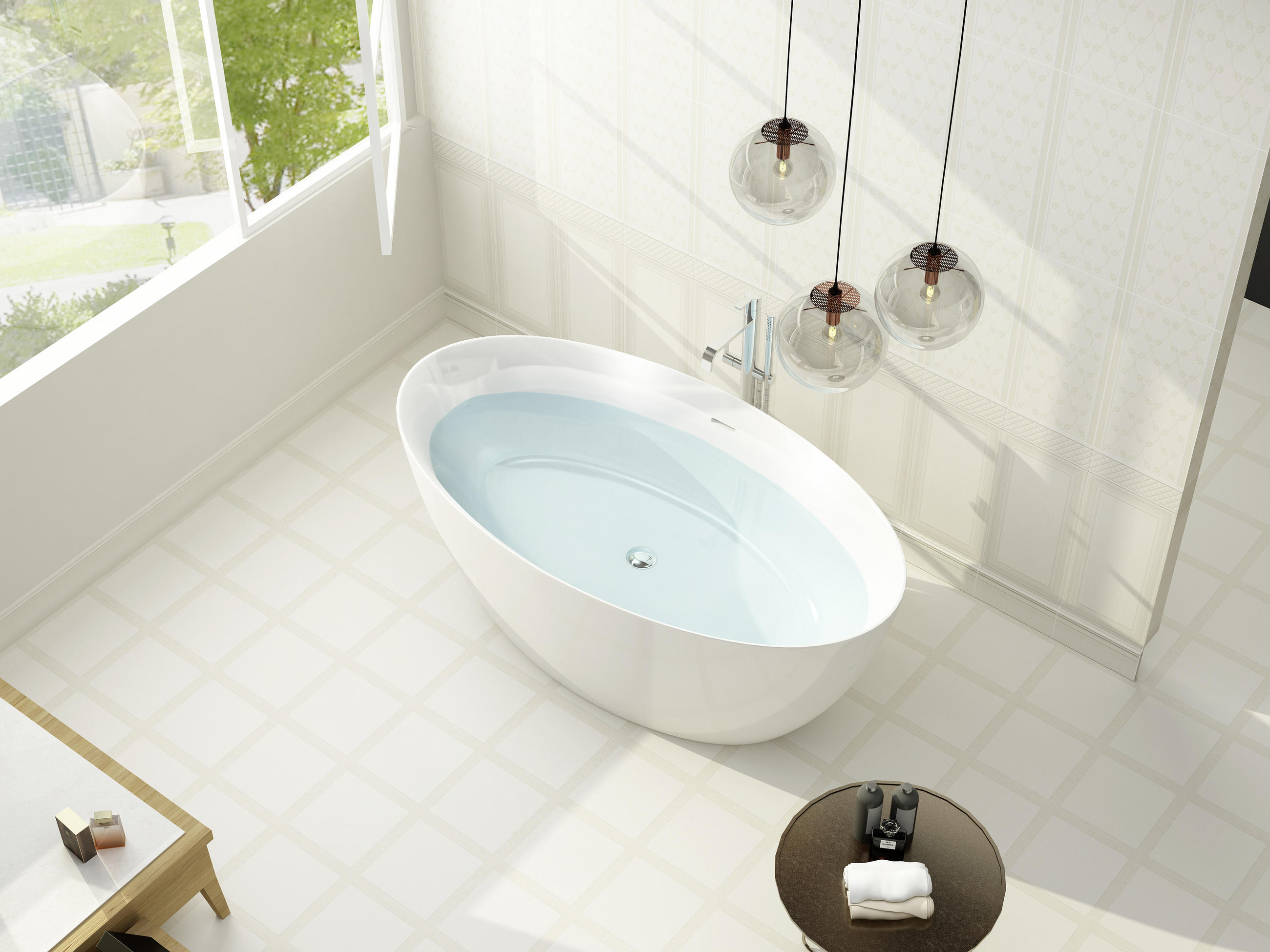 BADEWANNE freistehend   - Weiß, MODERN, Kunststoff (170cm)