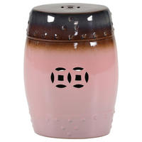 BEISTELLTISCH Braun, Rosa rund  - Braun/Rosa, Design, Keramik (33/45cm) - Carryhome