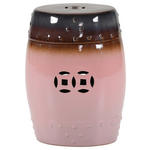 BEISTELLTISCH Braun, Rosa rund  - Braun/Rosa, Design, Keramik (33/45cm) - Carryhome