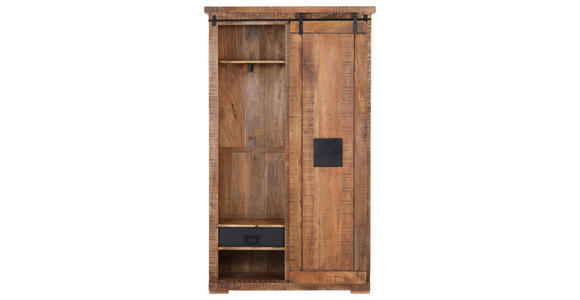 GARDEROBENSCHRANK  in 110/190/40 cm  - Schwarz/Braun, LIFESTYLE, Holz/Metall (110/190/40cm) - Landscape