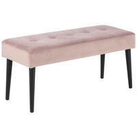 HOCKERBANK Metall, Textil Rosa, Schwarz  - Schwarz/Rosa, Trend, Textil/Metall (95/45/38cm) - Livetastic