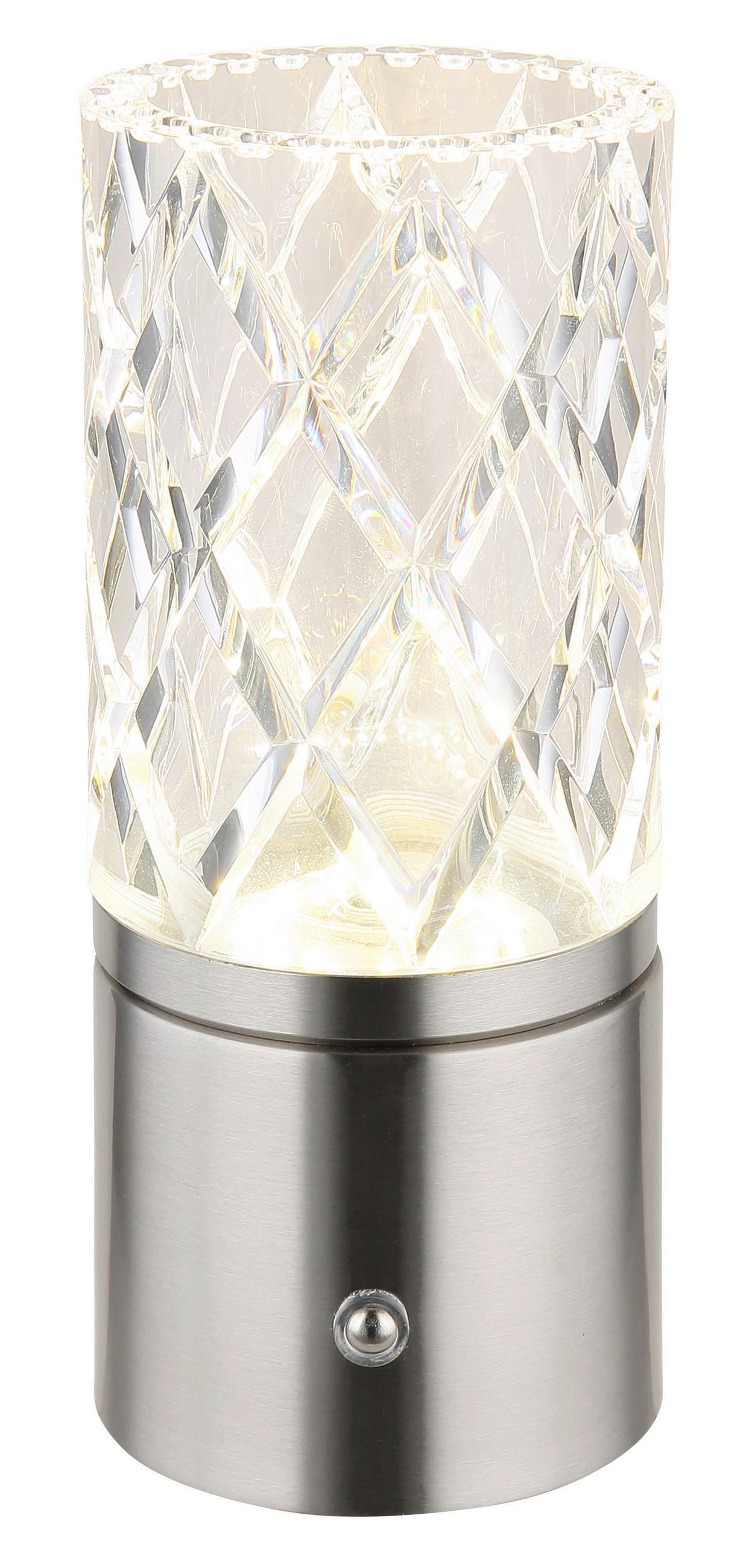 AKKU-TISCHLEUCHTE - Klar/Chromfarben, Konventionell, Kunststoff/Metall (8/19cm) - Globo