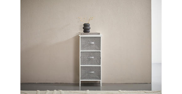 KOMMODE , 37/80/30 cm, 3 Schublade(n)  - Weiß/Grau, Basics, Karton/Holz (37/80/30cm) - Carryhome