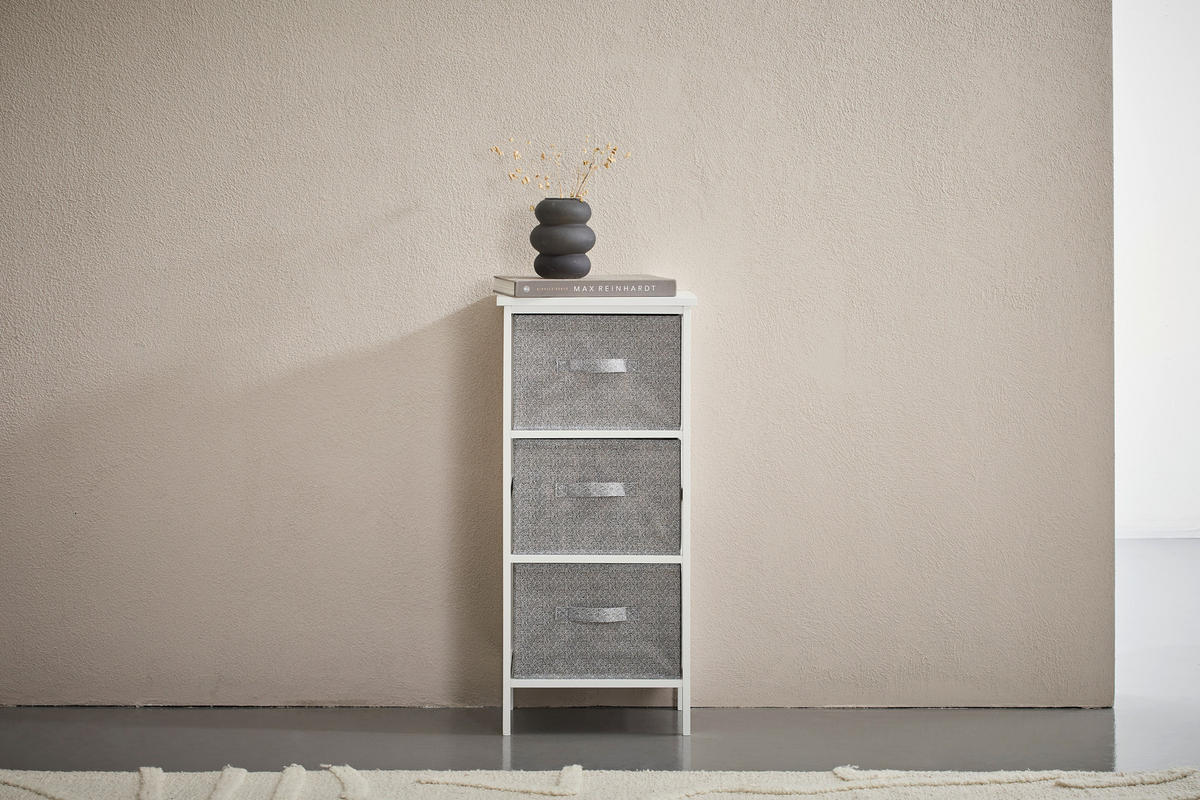 KOMMODE 37/80/30 cm Grau, Weiss  - Weiss/Grau, Basics, Karton/Holz (37/80/30cm) - Carryhome