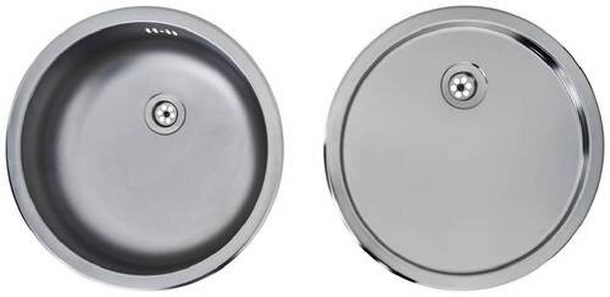 SPÜLE 1711RUNDBECKENSET  - Edelstahlfarben, Trend, Metall (44,6/17/44,6cm) - Respekta
