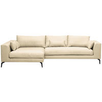 ECKSOFA in Flachgewebe Creme  - Creme/Schwarz, Design, Textil/Metall (172/313cm) - Livetastic