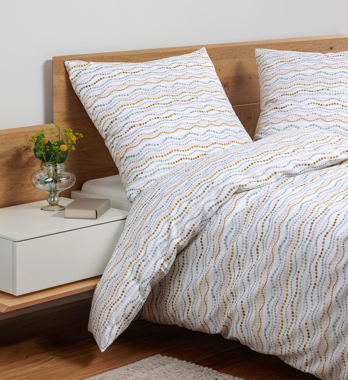 POSTELJNINA 135/200 cm mečkanka žajbljevo zelena  - žajbljevo zelena, Konvencionalno, tekstil (135/200cm) - Janine