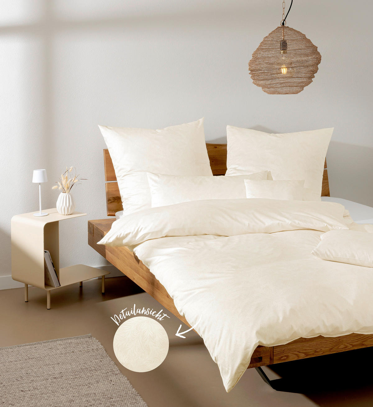 POSTELJNINA Milano 135/200 cm mako saten naravne barve  - naravne barve, Basics, tekstil (135/200cm) - Janine