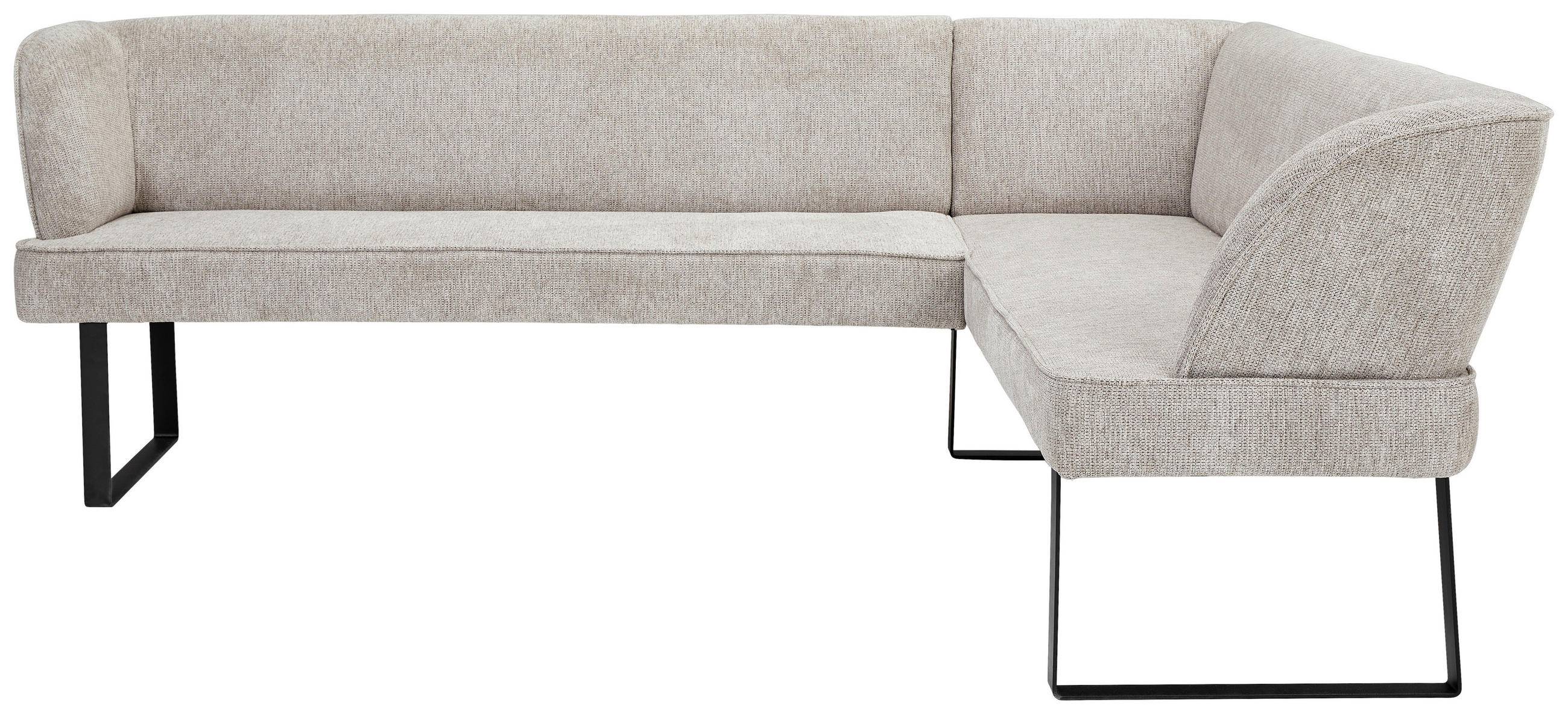ECKBANK 243/189 cm Webstoff Cappuccino, Schwarz   - Schwarz/Cappuccino, Design, Textil/Metall (243/189cm) - Novel