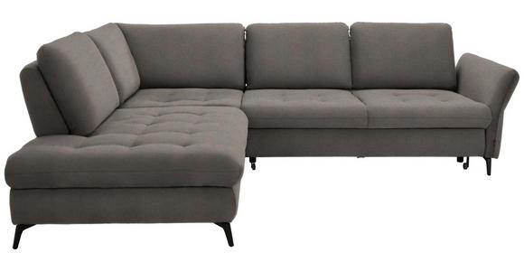 ECKSOFA in Flachgewebe Greige  233/288 cm  - Greige/Schwarz, Natur, Textil/Metall (233/288cm) - Valnatura