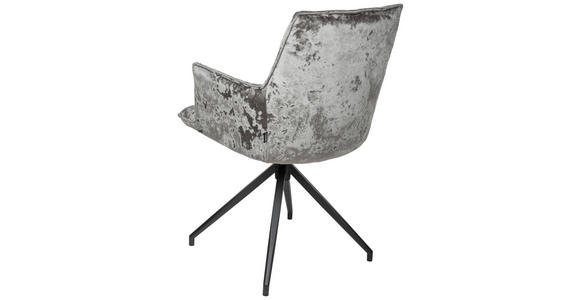 ARMLEHNSTUHL  Stoffauswahl, Sitzfläche 360° drehbar, automatische Rückholfunktion Samt  - Anthrazit/Schwarz, Design, Textil/Metall (59/89,5/63cm) - Novel